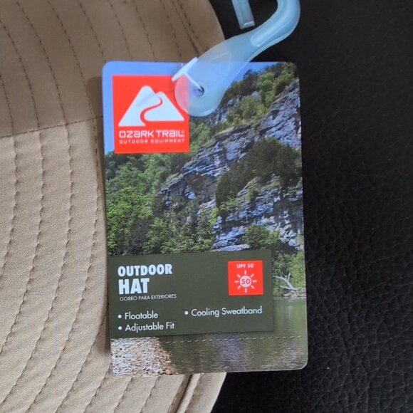 NWT Ozark Trail Outdoor Hat Floatable Adjustable S/M Explorer Tan - Picture 3 of 7